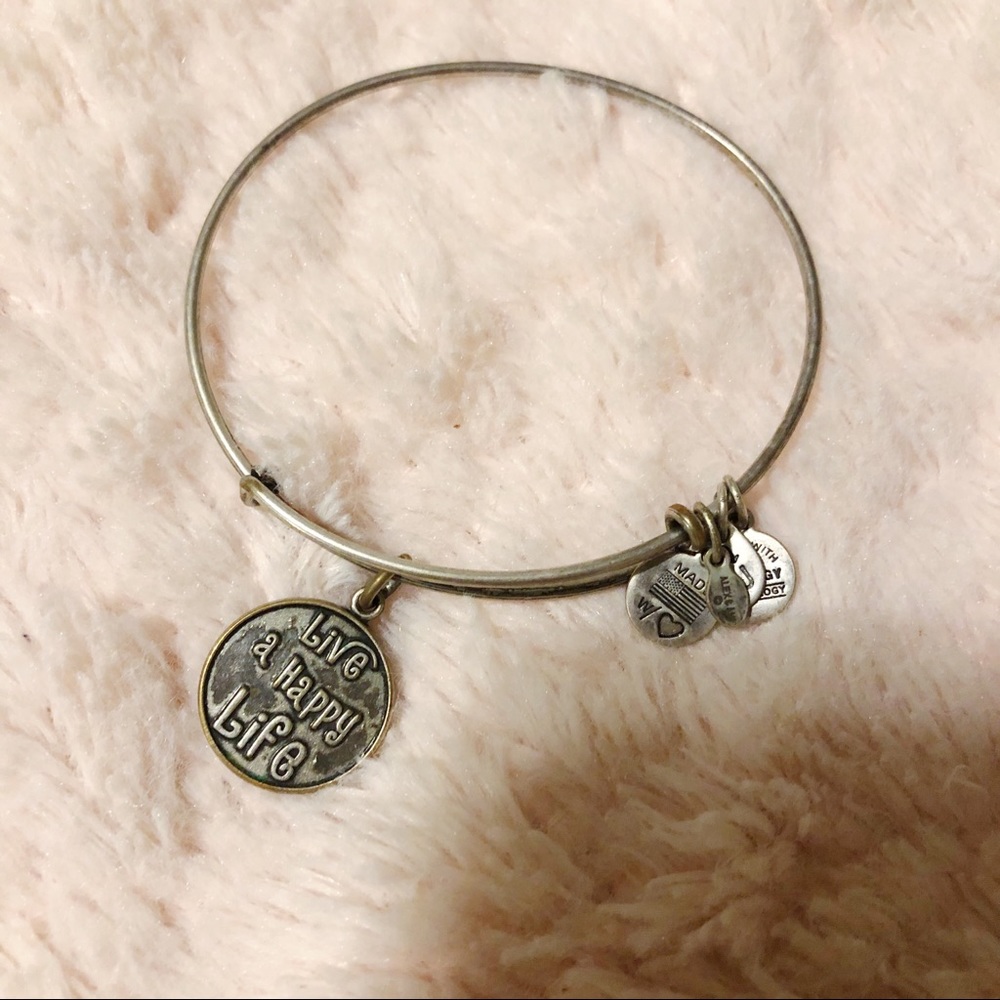 Live A Happy Life Silver Alex and Ani Bangle